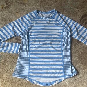 VINEYARD VINES XXS Blue Stripe Performance Rash Guard Swim Sun Coverage
